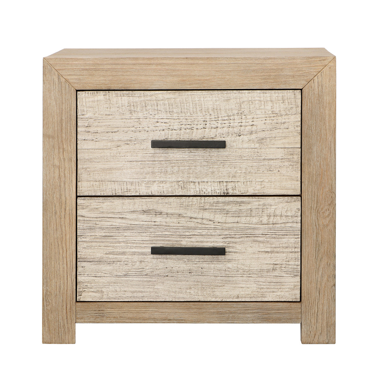 Niva Solid Pine Wood Nightstand in Light Warm Wash Finish