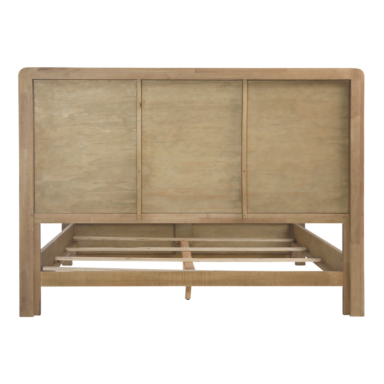 Franco Rubberwood Eastern King Bed in  Natural Oak Veneer