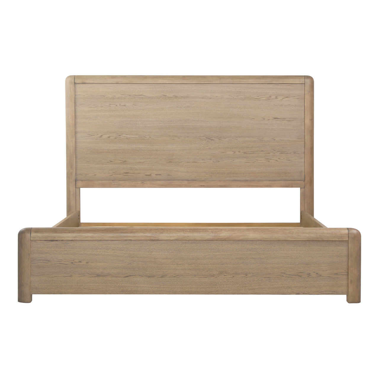 Franco Rubberwood Eastern King Bed in  Natural Oak Veneer