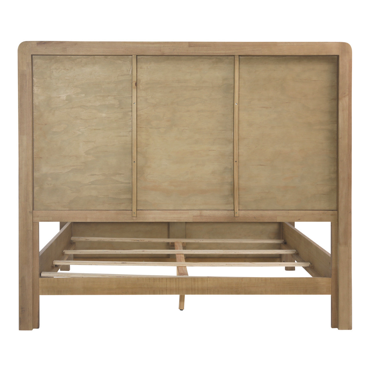 Franco Rubberwood Queen Bed in  Natural Oak Veneer