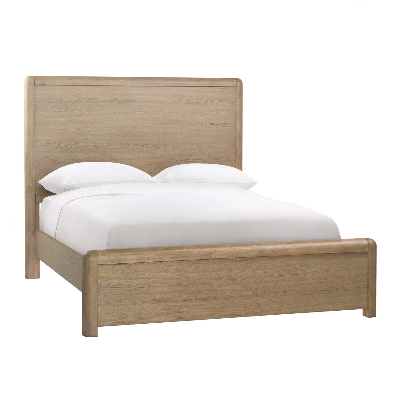 Franco Rubberwood Queen Bed in  Natural Oak Veneer