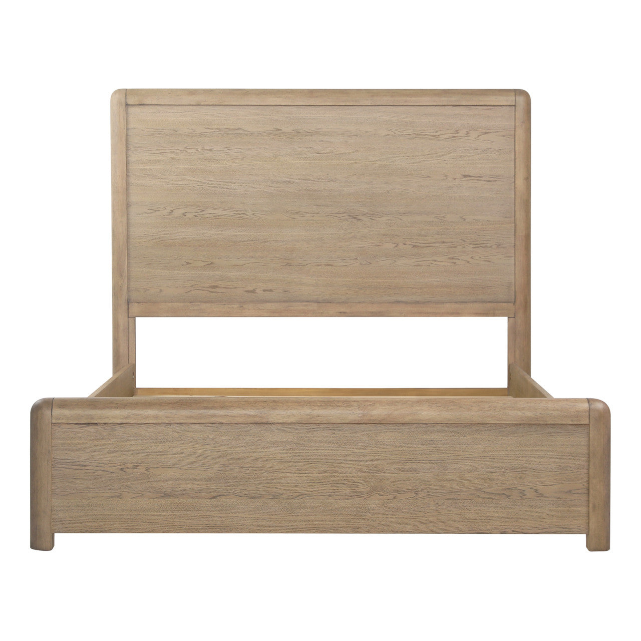 Franco Rubberwood Queen Bed in  Natural Oak Veneer