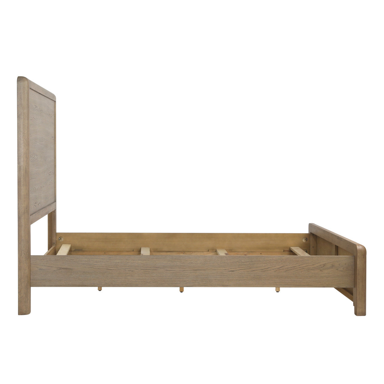 Franco Rubberwood Queen Bed in  Natural Oak Veneer