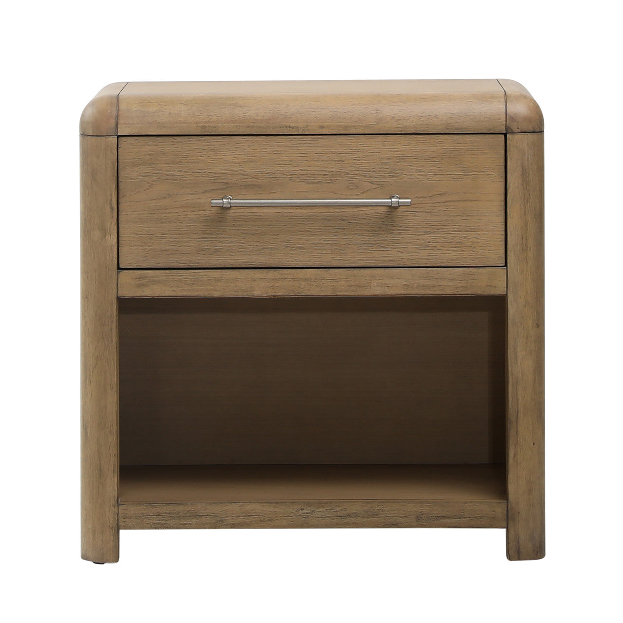 Franco Rubberwood Nightstand in  Natural Oak Veneer