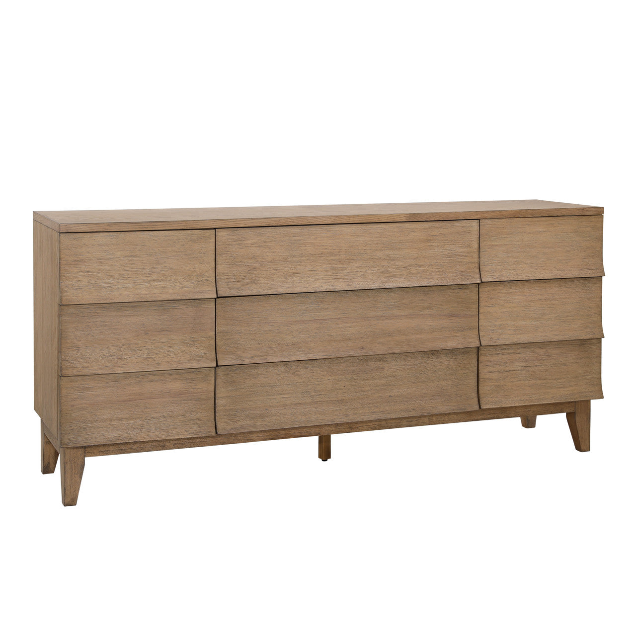 Prio 71" Rubberwood Sideboard In Natural Oak Veneer