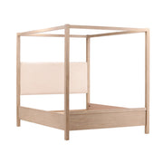 Dani Pine Wood King Canopy Bed in Light Warm Wash Finish