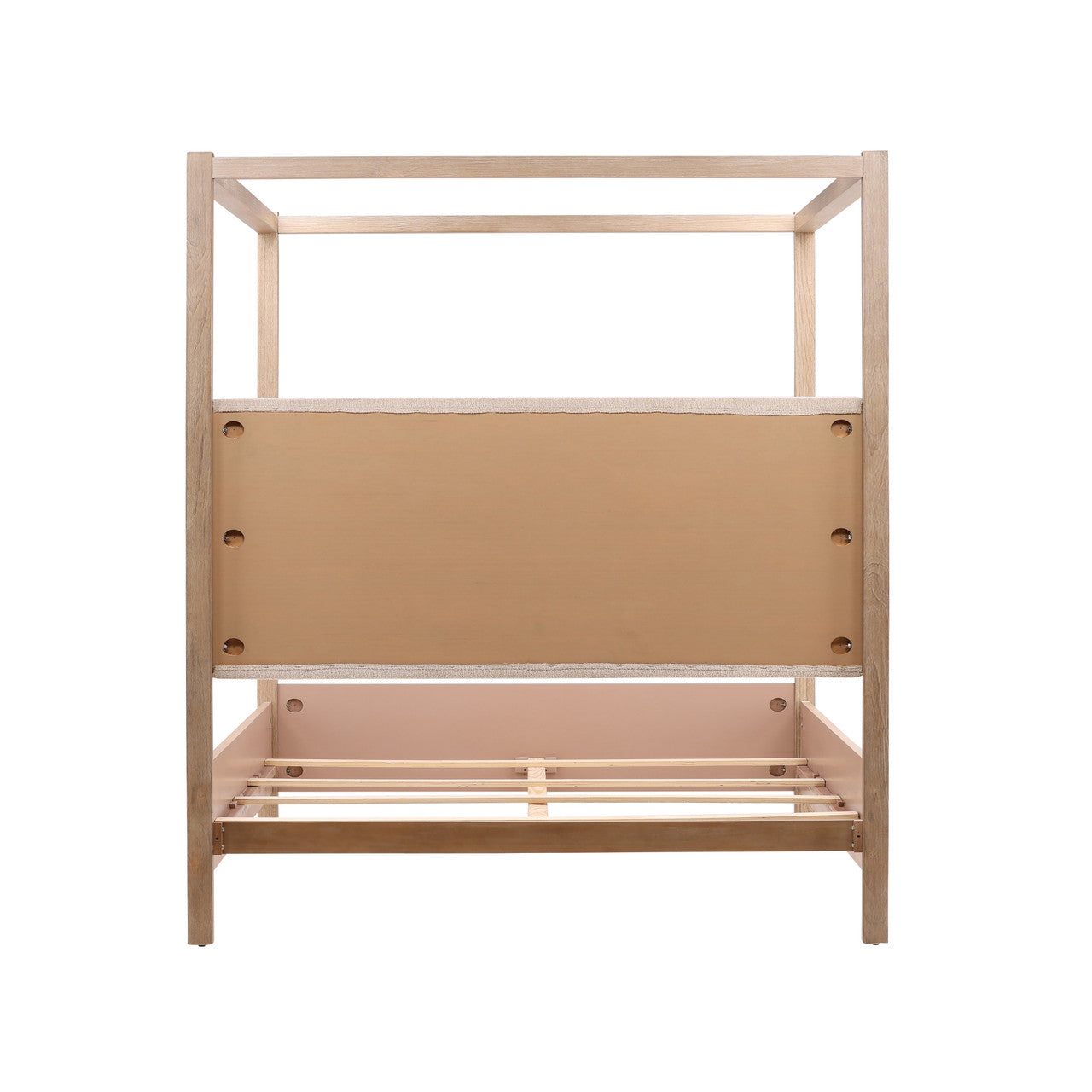 Dani Pine Wood King Canopy Bed in Light Warm Wash Finish