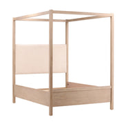 Dani Pine Wood Queen Canopy Bed in Light Warm Wash Finish