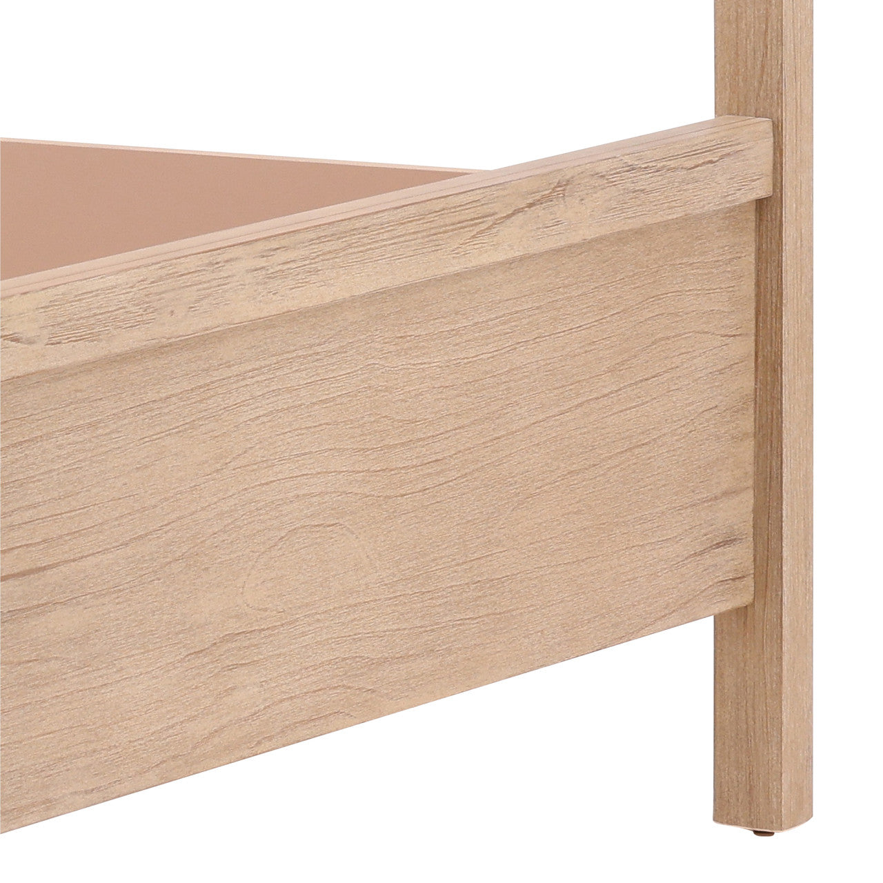Dani Pine Wood Queen Canopy Bed in Light Warm Wash Finish