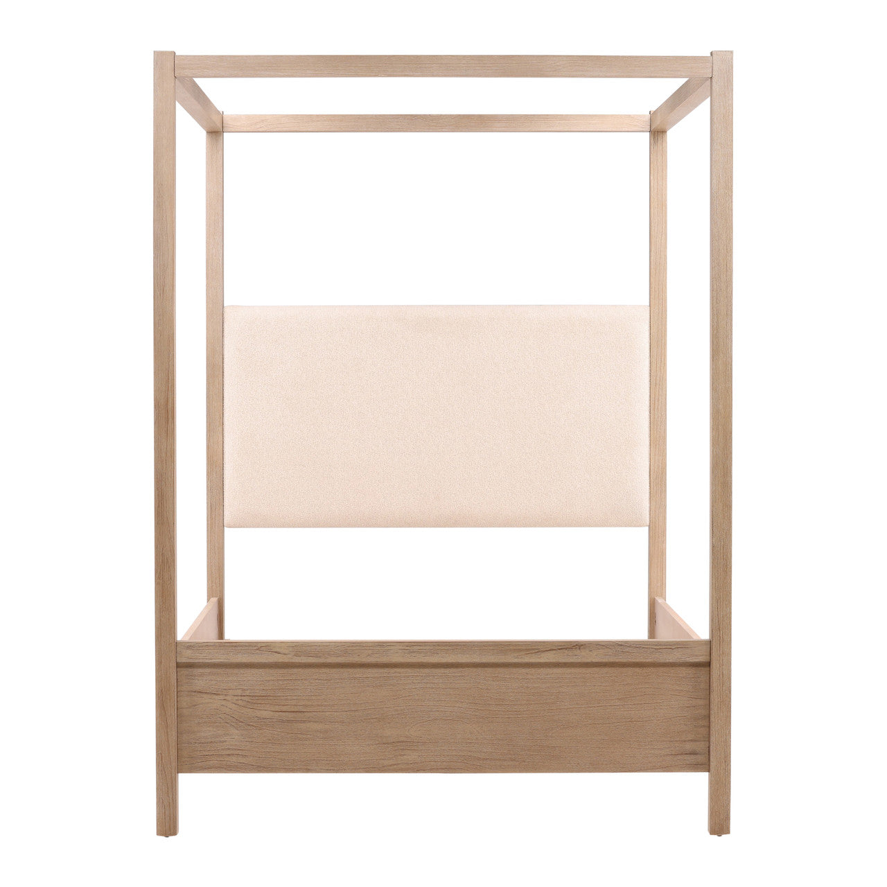 Dani Pine Wood Queen Canopy Bed in Light Warm Wash Finish