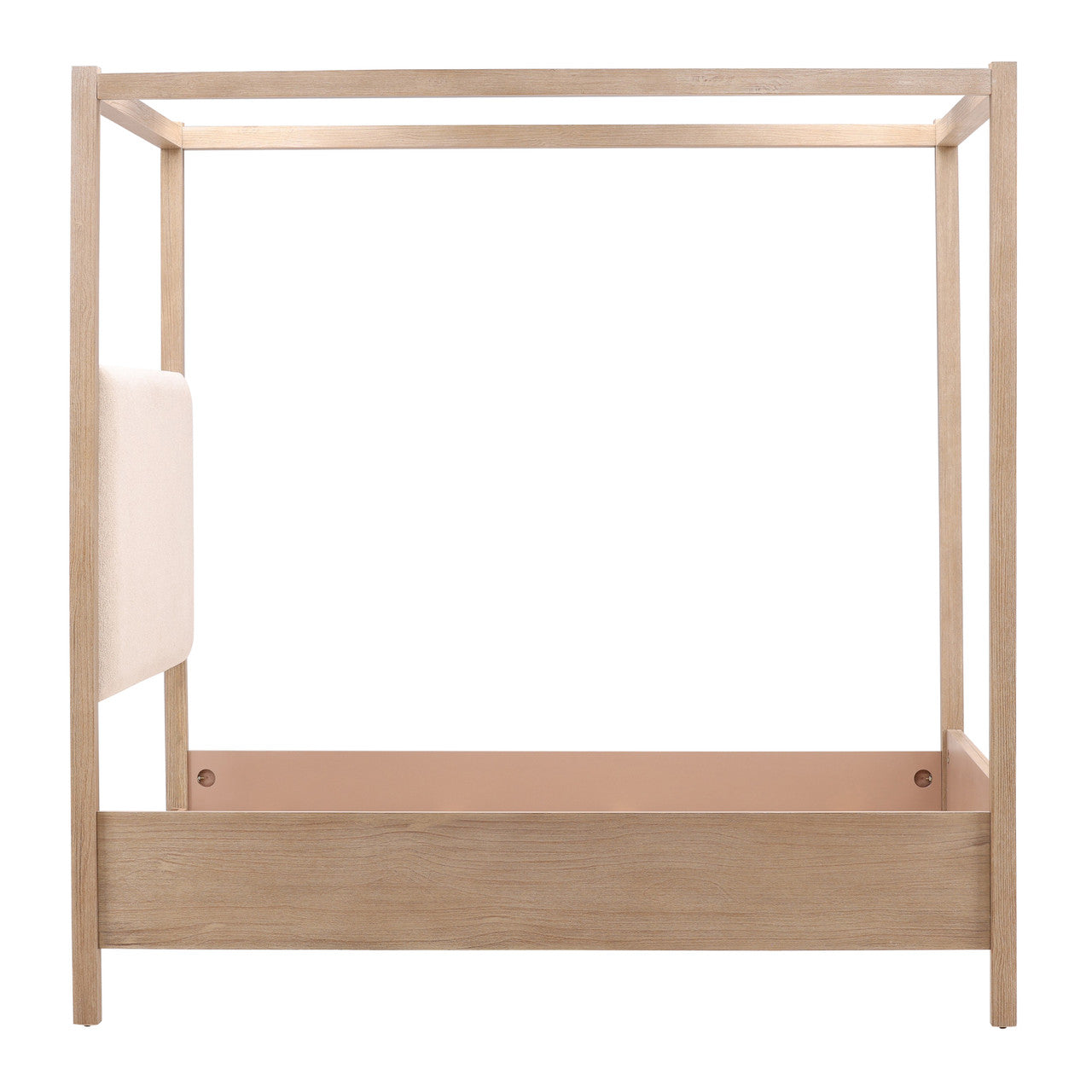 Dani Pine Wood Queen Canopy Bed in Light Warm Wash Finish