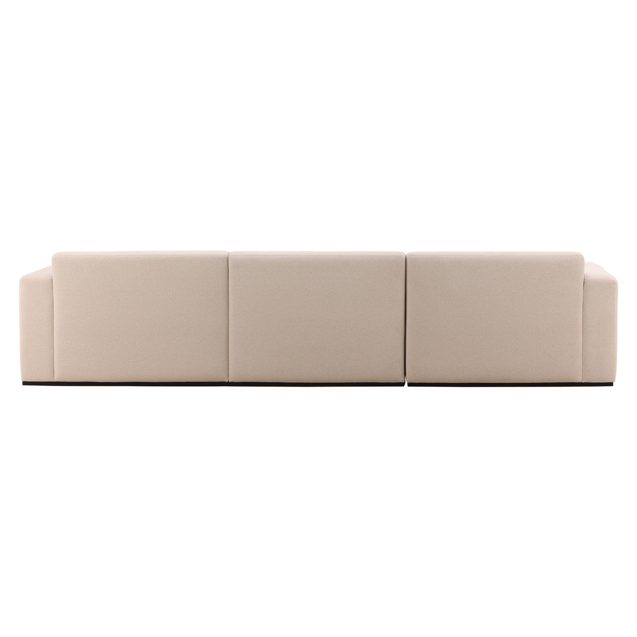 Manhatten LSF Chaise Sectional in Cream Faux Mohair