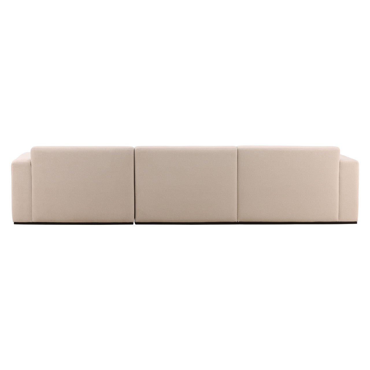 Manhatten RSF Chaise Sectional in Cream Faux Mohair