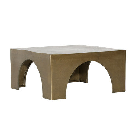 Morris Aluminum Coffee Table in Antique Brass