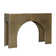 Morris Aluminum Console Table in Antique Brass