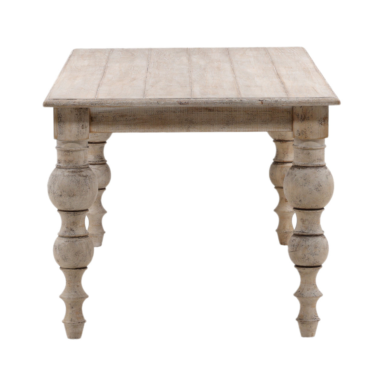 Kramer 84" Reclaimed Pine Wood Dinner Table in Antique Finish