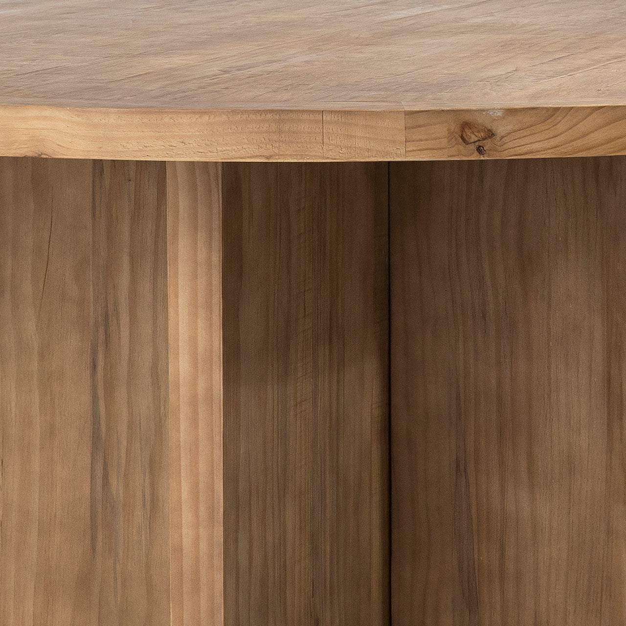 Davidson 60" Round Reclaimed Pine Wood Dining Table in Natural Finish