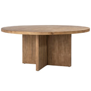 Davidson 60" Round Reclaimed Pine Wood Dining Table in Natural Finish