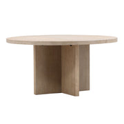 Davidson 60" Round Reclaimed Pine Wood Dining Table in Warm Wash Finish