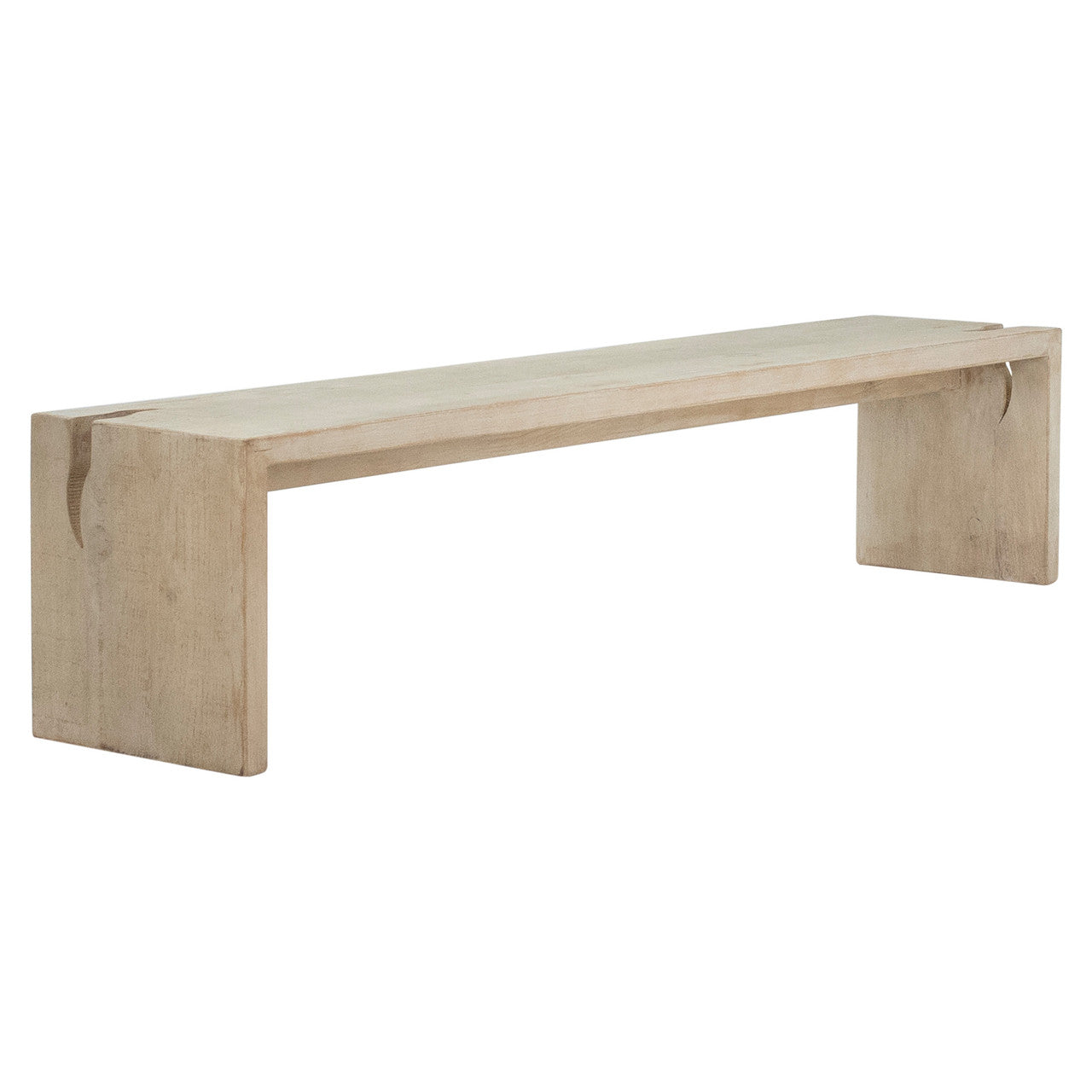 Elliot Reclaimed Pine Wood Bench in a Light Warm Wash Finish