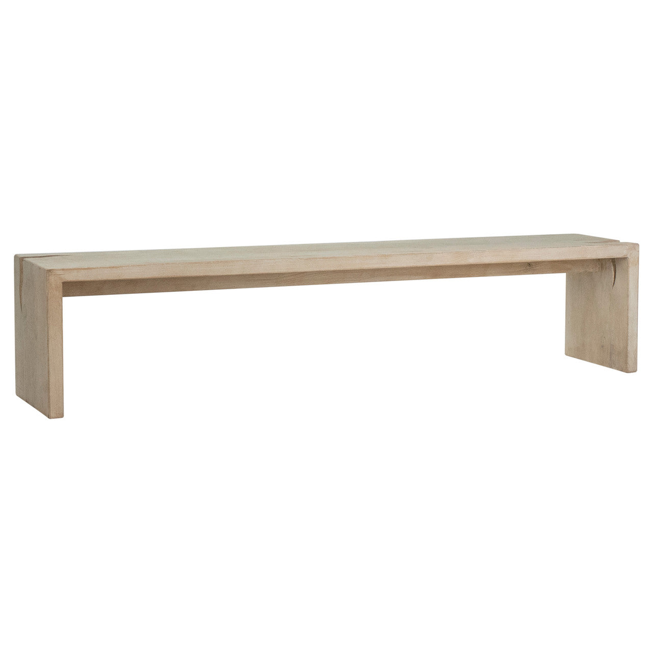 Elliot Reclaimed Pine Wood Bench in a Light Warm Wash Finish