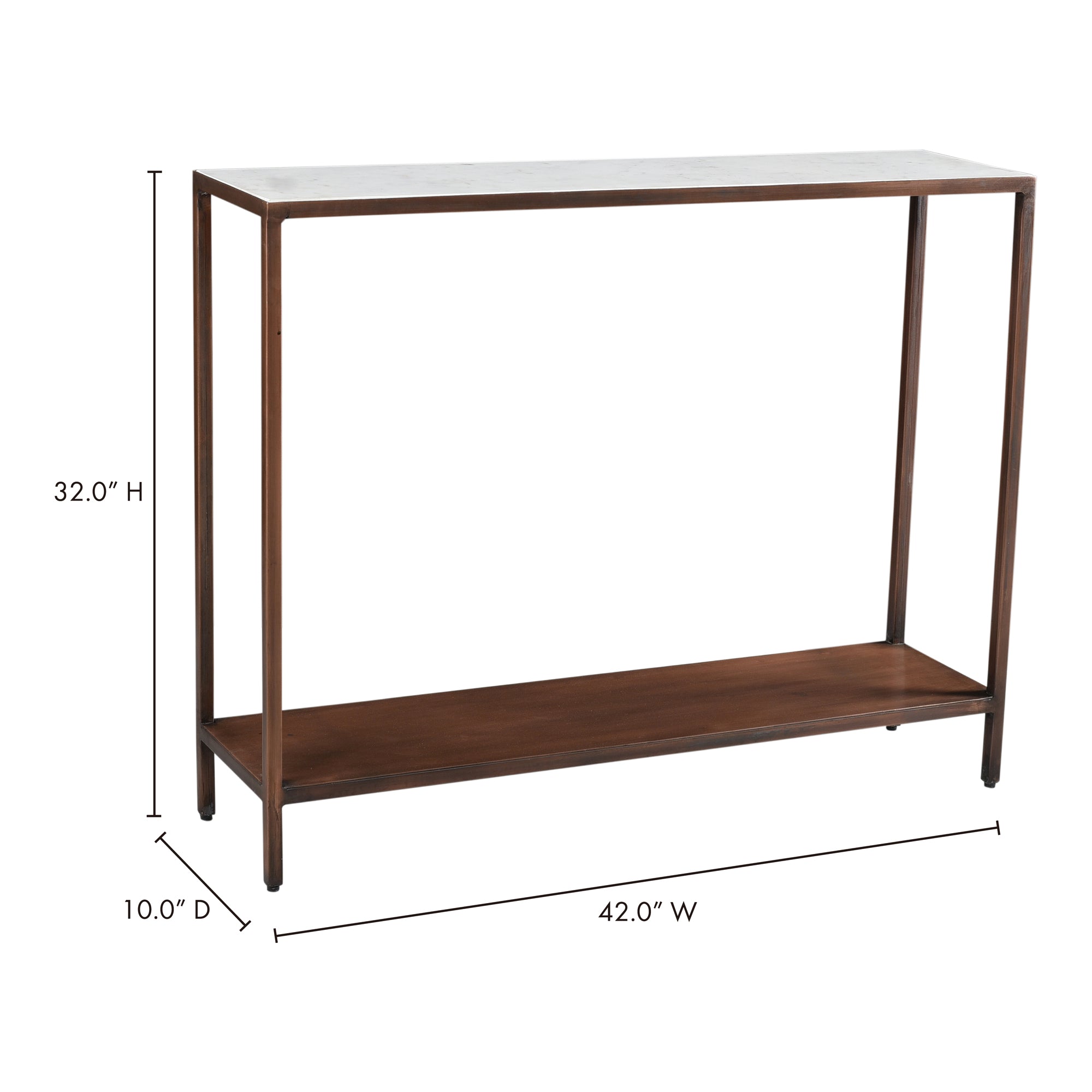 Bottego Console Table Antique Copper by Moe's Home Collection - view 3