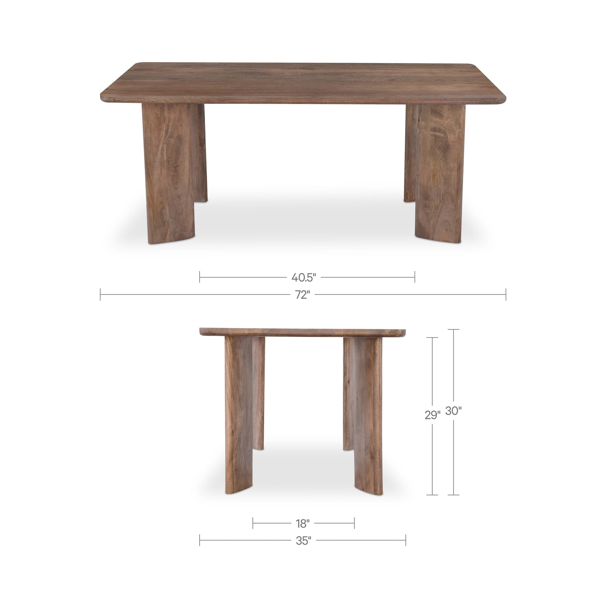 Lia Rectangular Dining Table Dark Brown by Moe's Home Collection - view 3