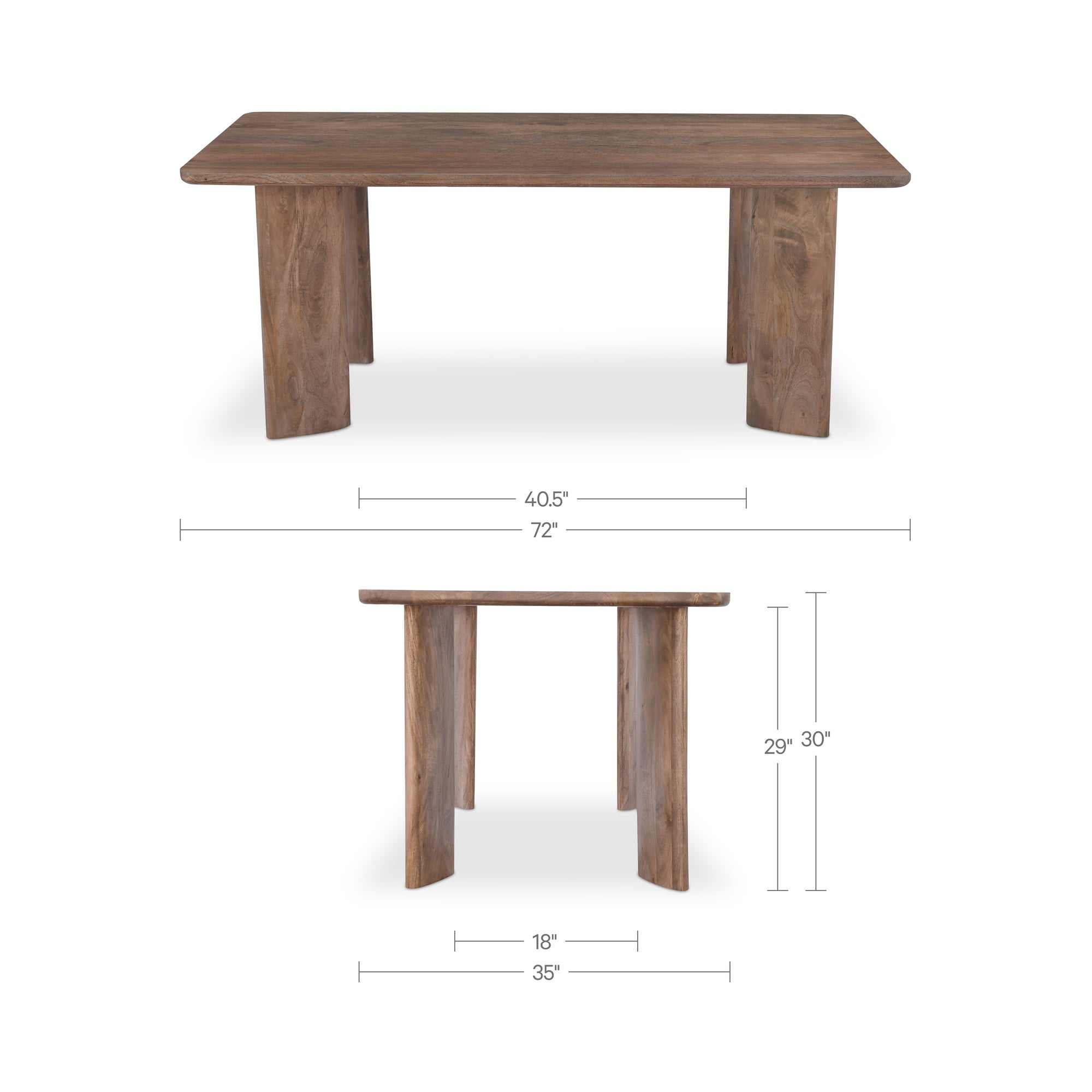 Lia Rectangular Dining Table Dark Brown by Moe's Home Collection - view 3