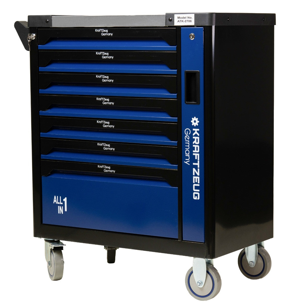 251 Piece Tool Cabinet Complete With Tools, 8 Drawer Blue Tool