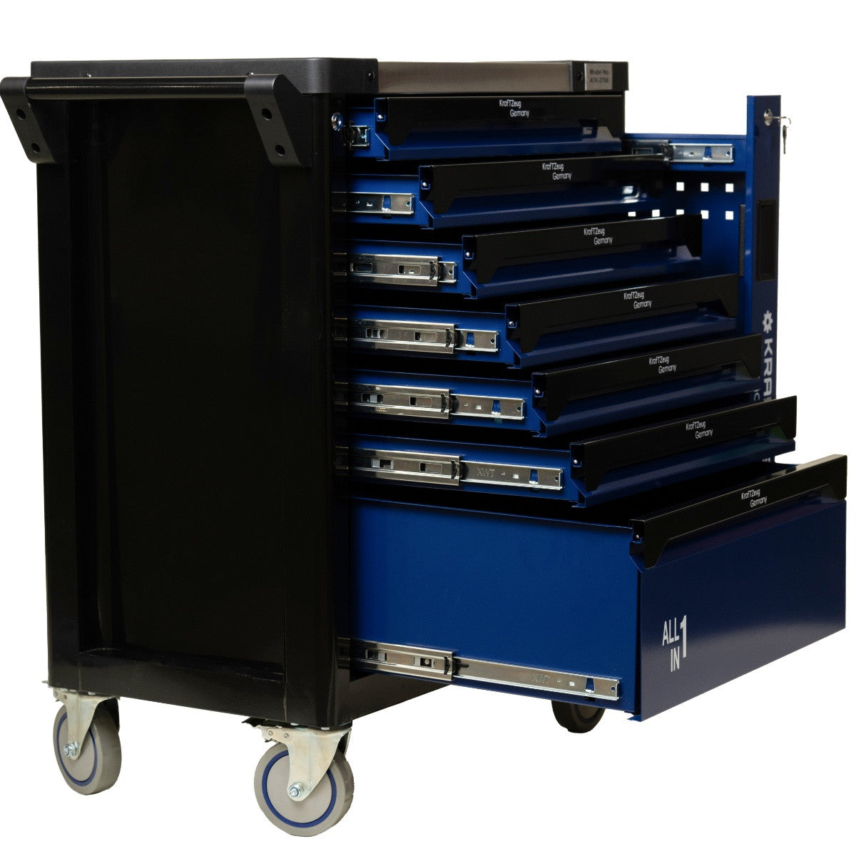251 Piece Tool Cabinet Complete With Tools, 8 Drawer Blue Tool Chest