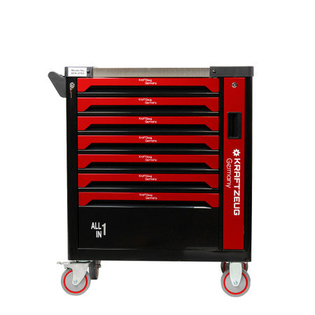 251 Piece Tool Cabinet Complete With Tools, 7 Drawer Red Tool
