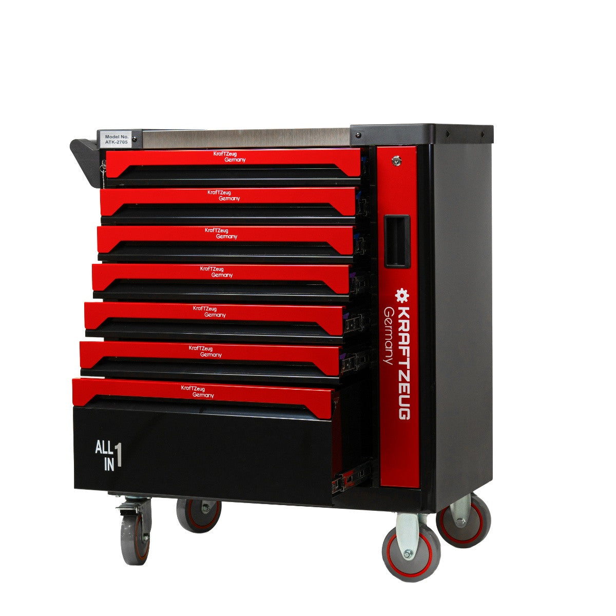 251 Piece Tool Cabinet Complete With Tools, 7 Drawer Red Tool