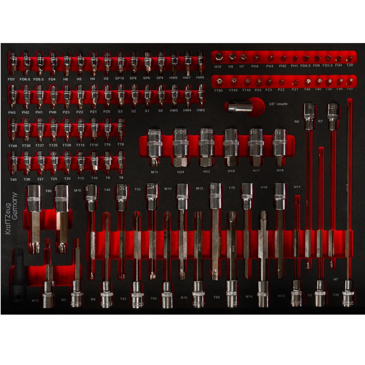 251 Piece Tool Cabinet Complete With Tools, 7 Drawer Red Tool