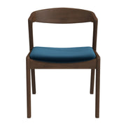 Dakota  Solid Wood Blue Velvet Dining Chair (Set Of 2)
