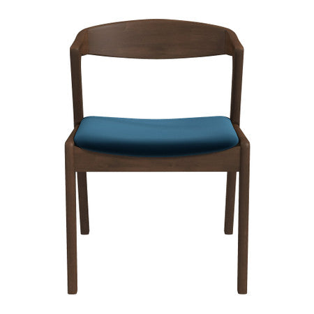 Dakota  Solid Wood Blue Velvet Dining Chair (Set Of 2) - 19"