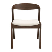 Dakota Solid Wood and Cream Velvet Dining Chair – Walnut Finish