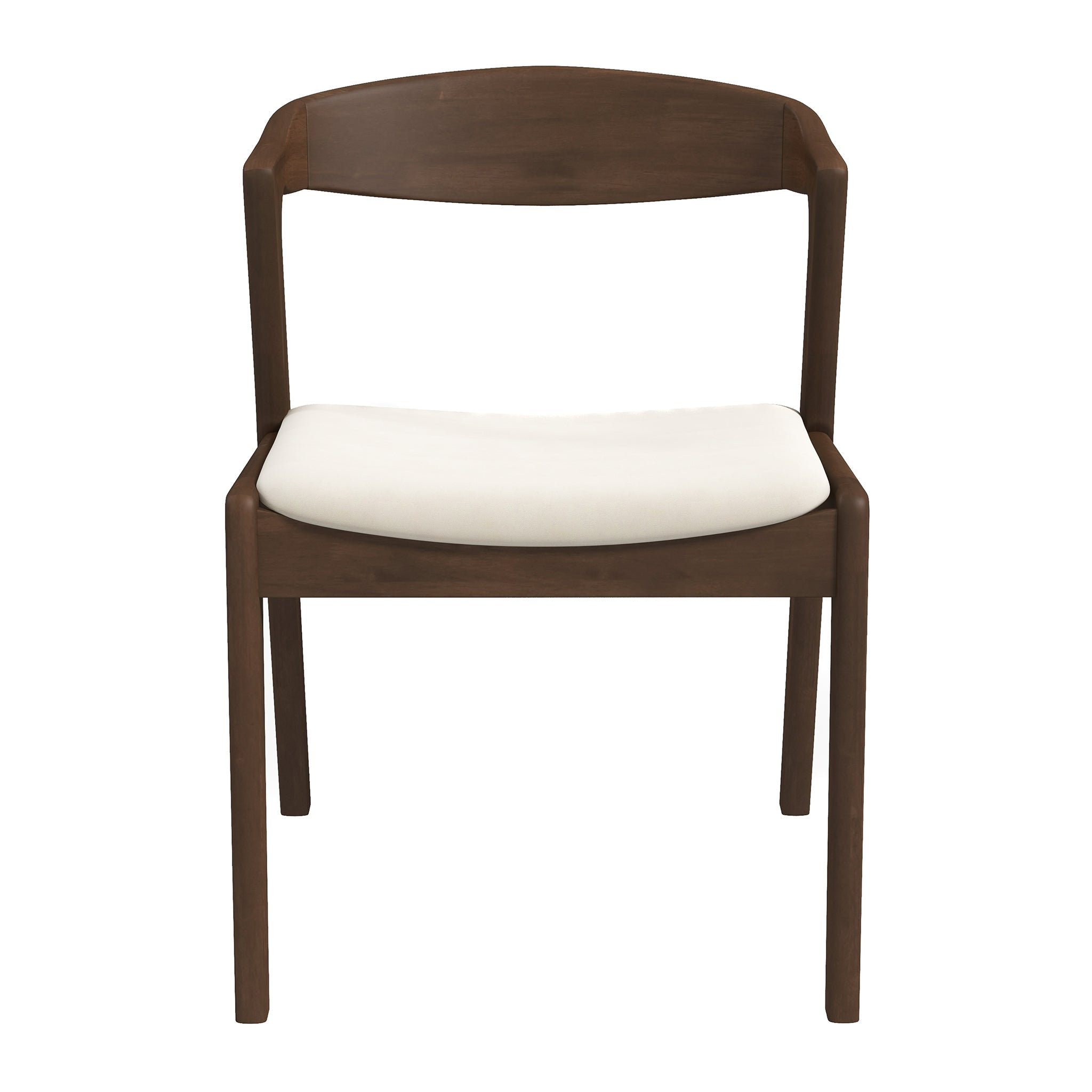 Dakota Solid Wood and Cream Velvet Dining Chair – Walnut Finish