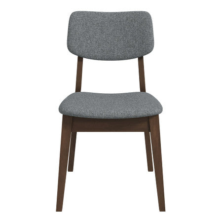 Dark Grey Fabric Solid Back Side Chair (Set Of 2) - 19.3"