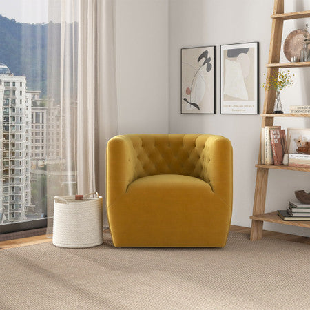 Delaney Swivel Chair (Gold Velvet) - 31"