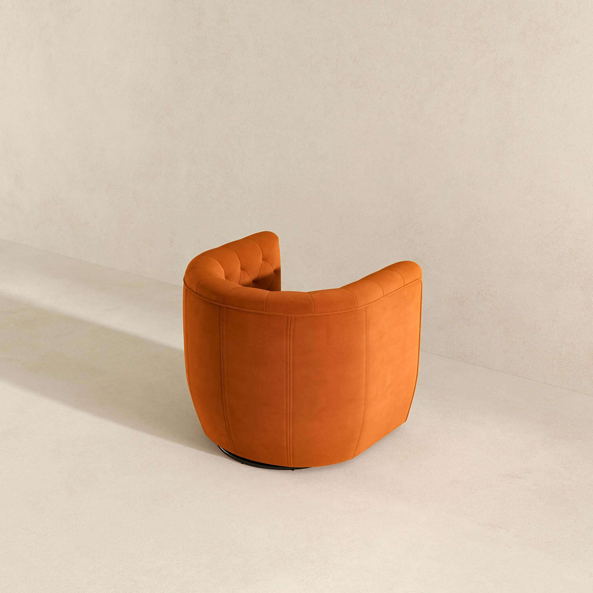 Delaney Mid-Century Modern Burnt Orange Velvet Swivel Accent Chair