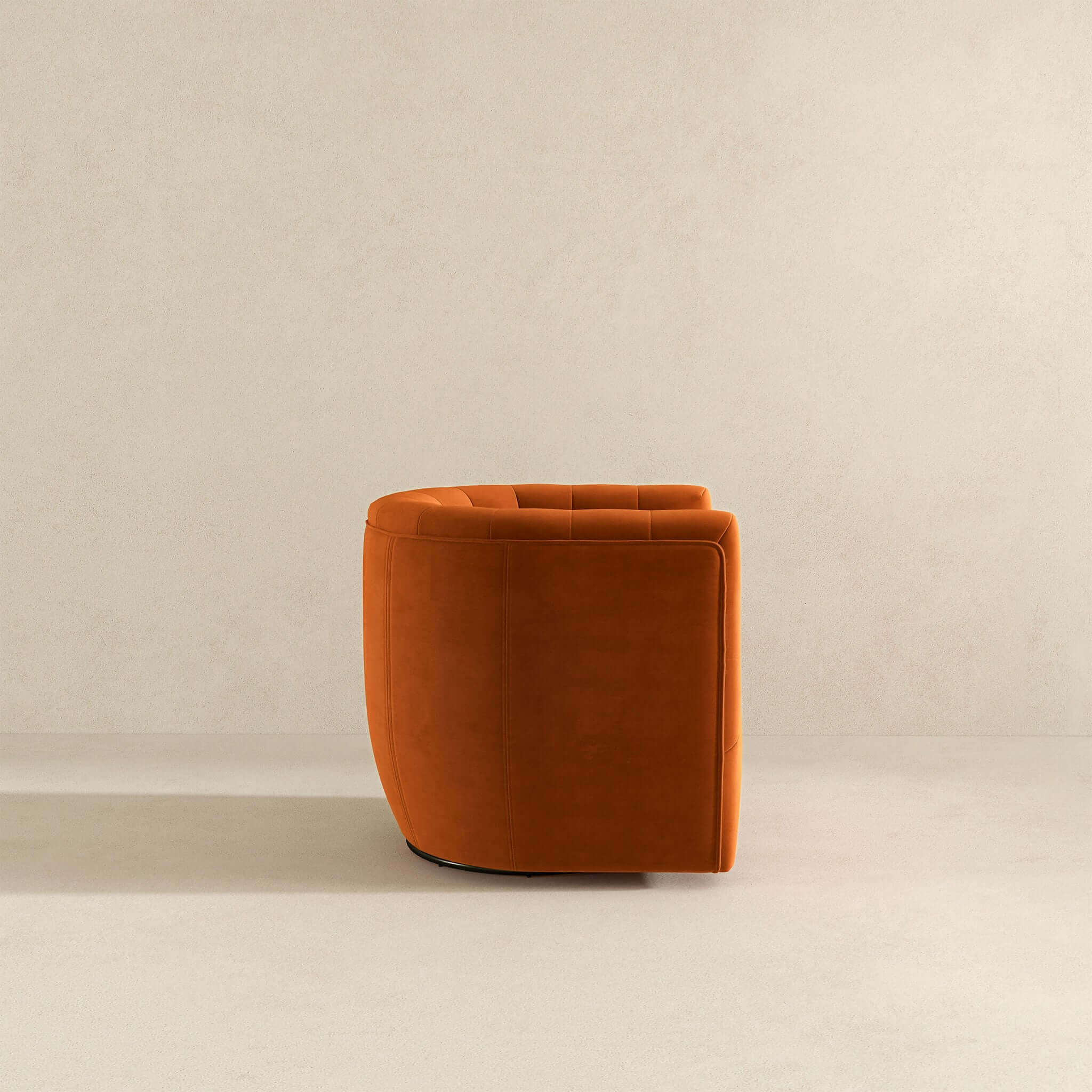 Delaney Mid-Century Modern Burnt Orange Velvet Swivel Accent Chair