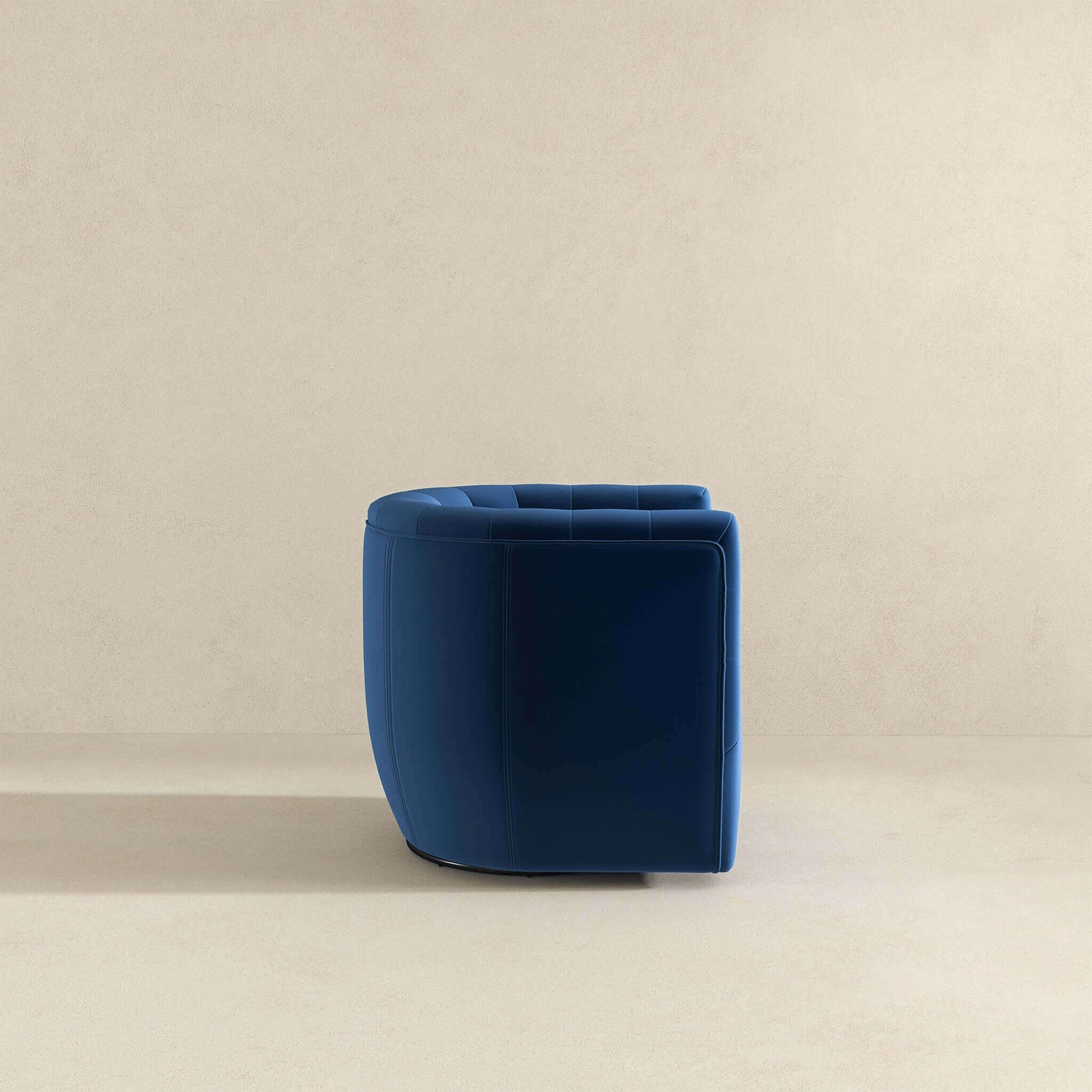 Delaney Mid-Century Modern Dark Blue Velvet Swivel Accent Chair