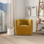 Delaney Mid-Century Modern Gold Velvet Swivel Accent Chair