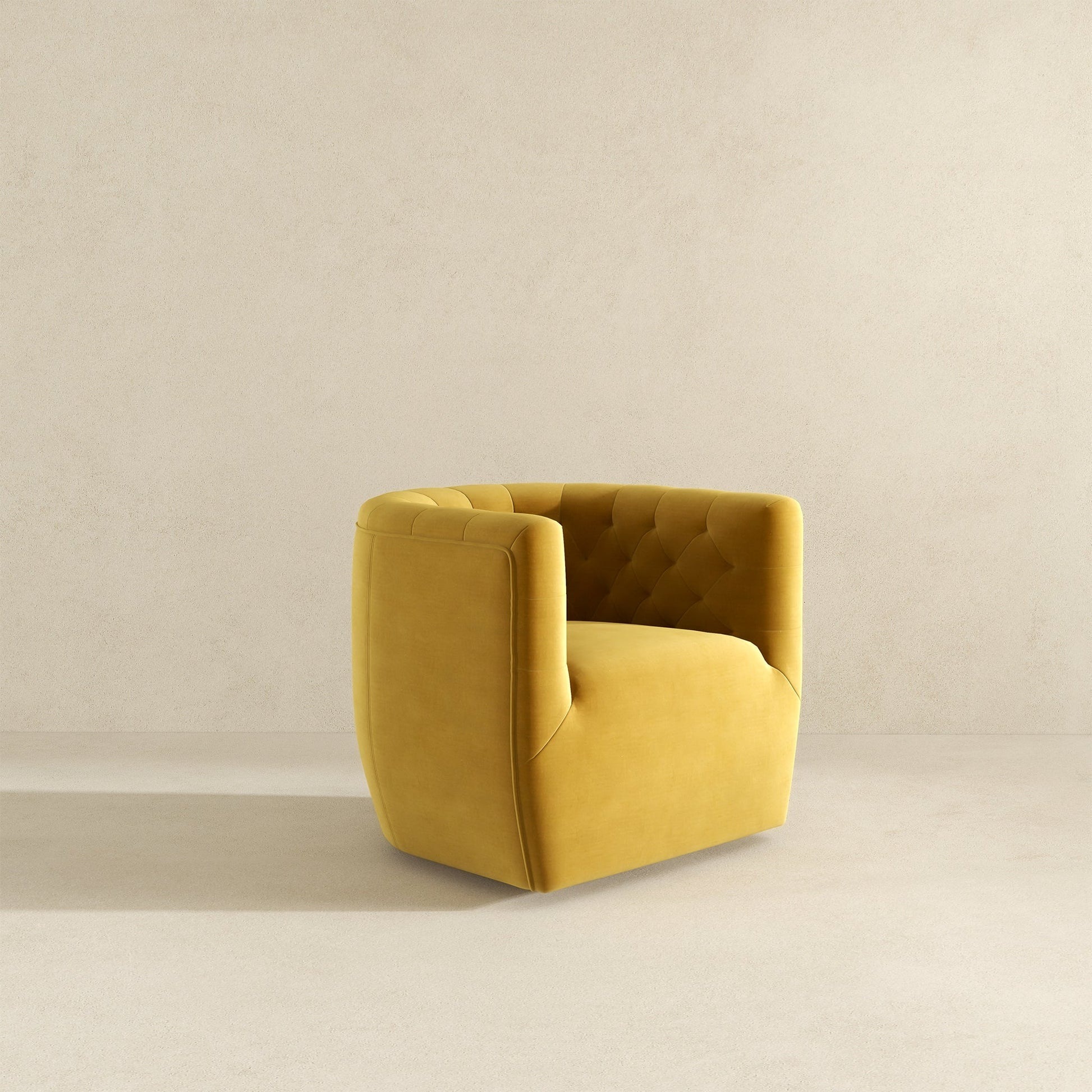 Delaney Mid-Century Modern Gold Velvet Swivel Accent Chair