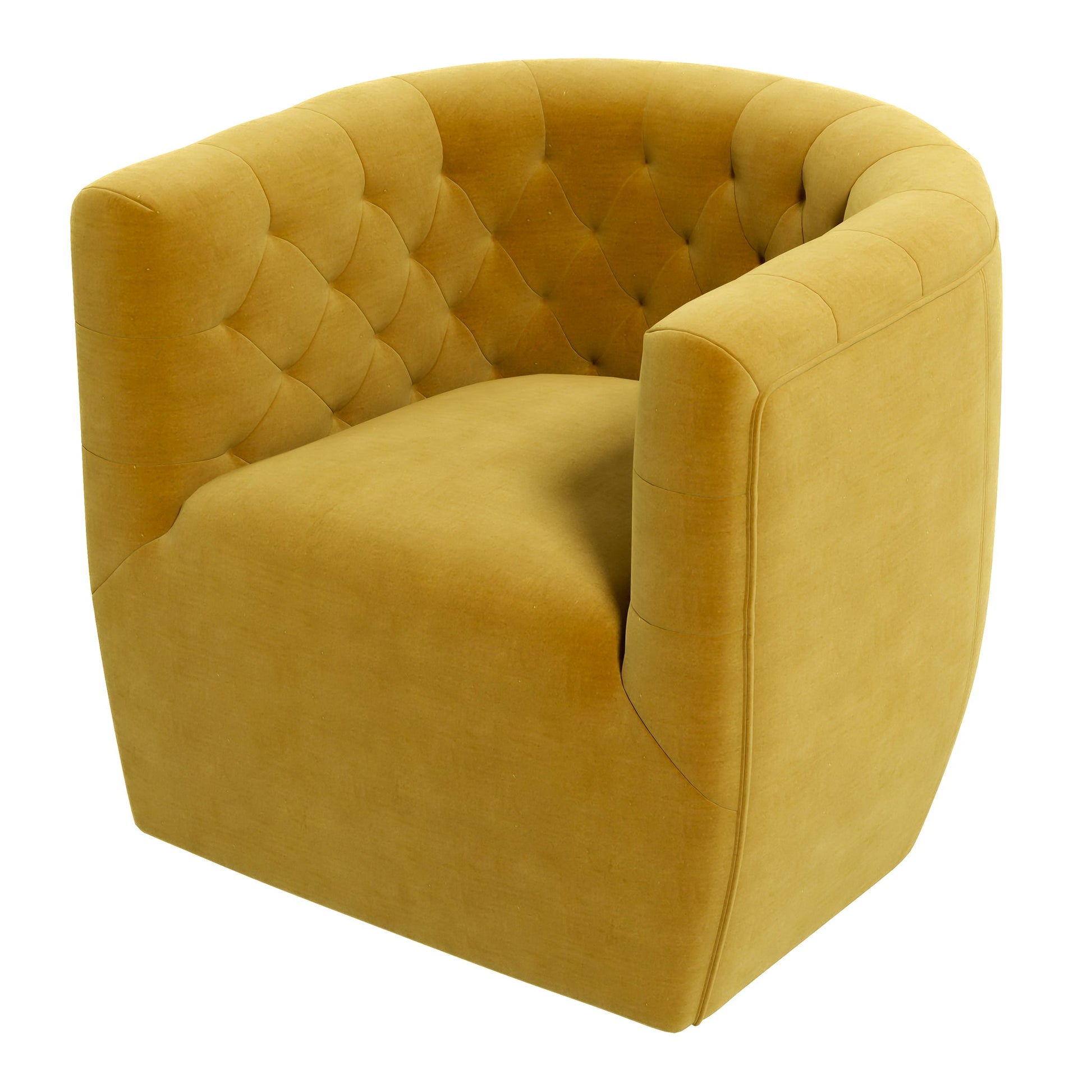Delaney Mid-Century Modern Gold Velvet Swivel Accent Chair