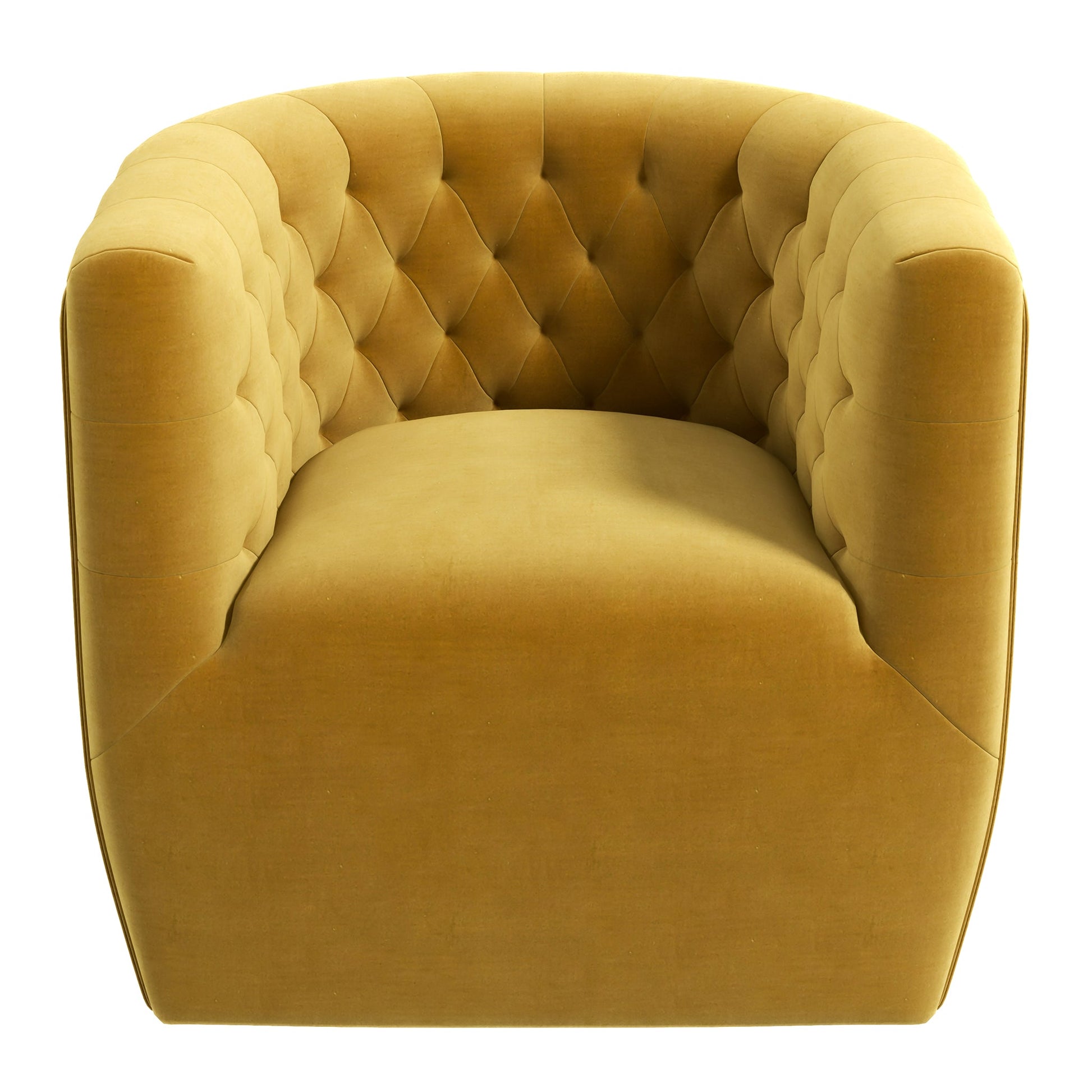 Delaney Mid-Century Modern Gold Velvet Swivel Accent Chair