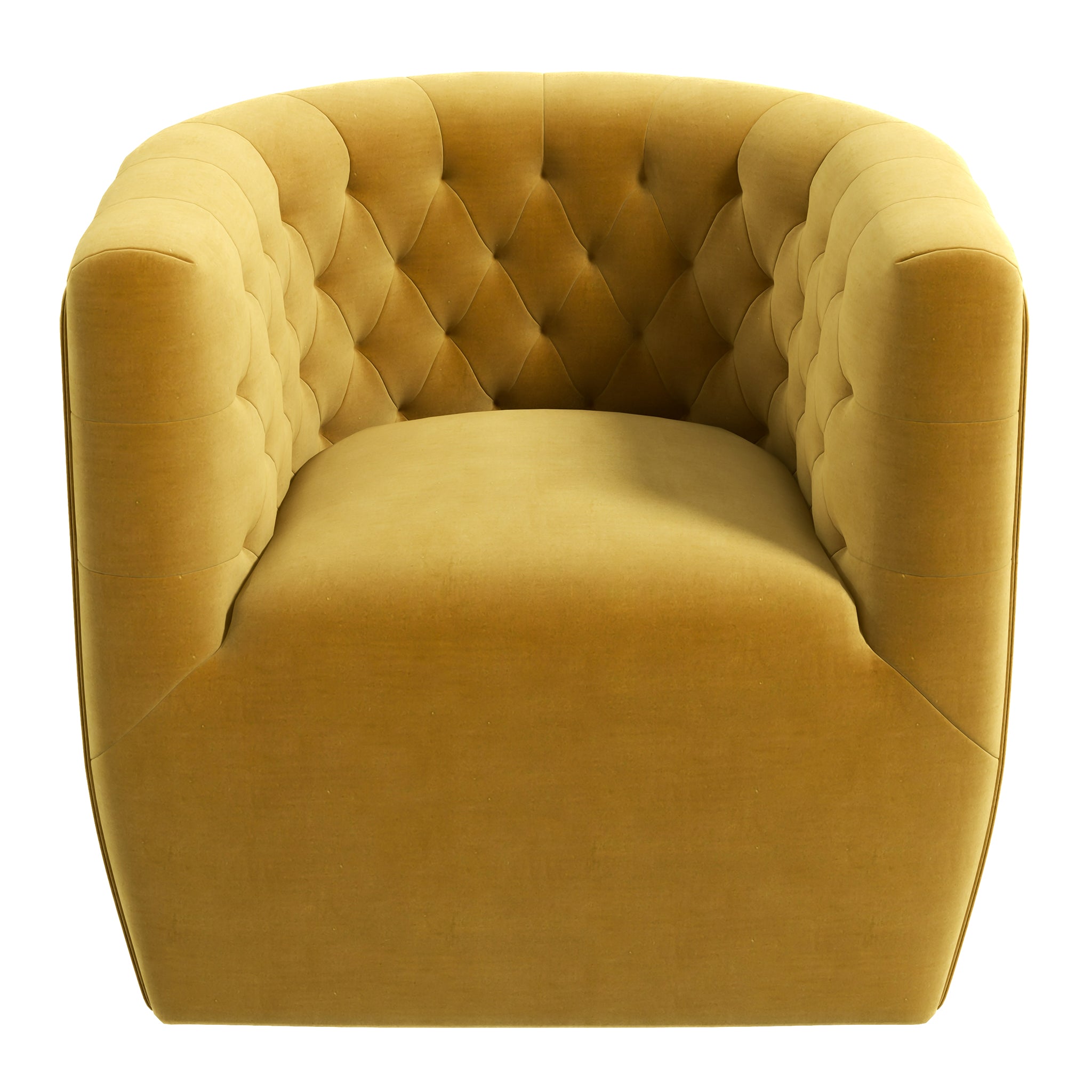 Delaney Mid-Century Modern Gold Velvet Swivel Accent Chair