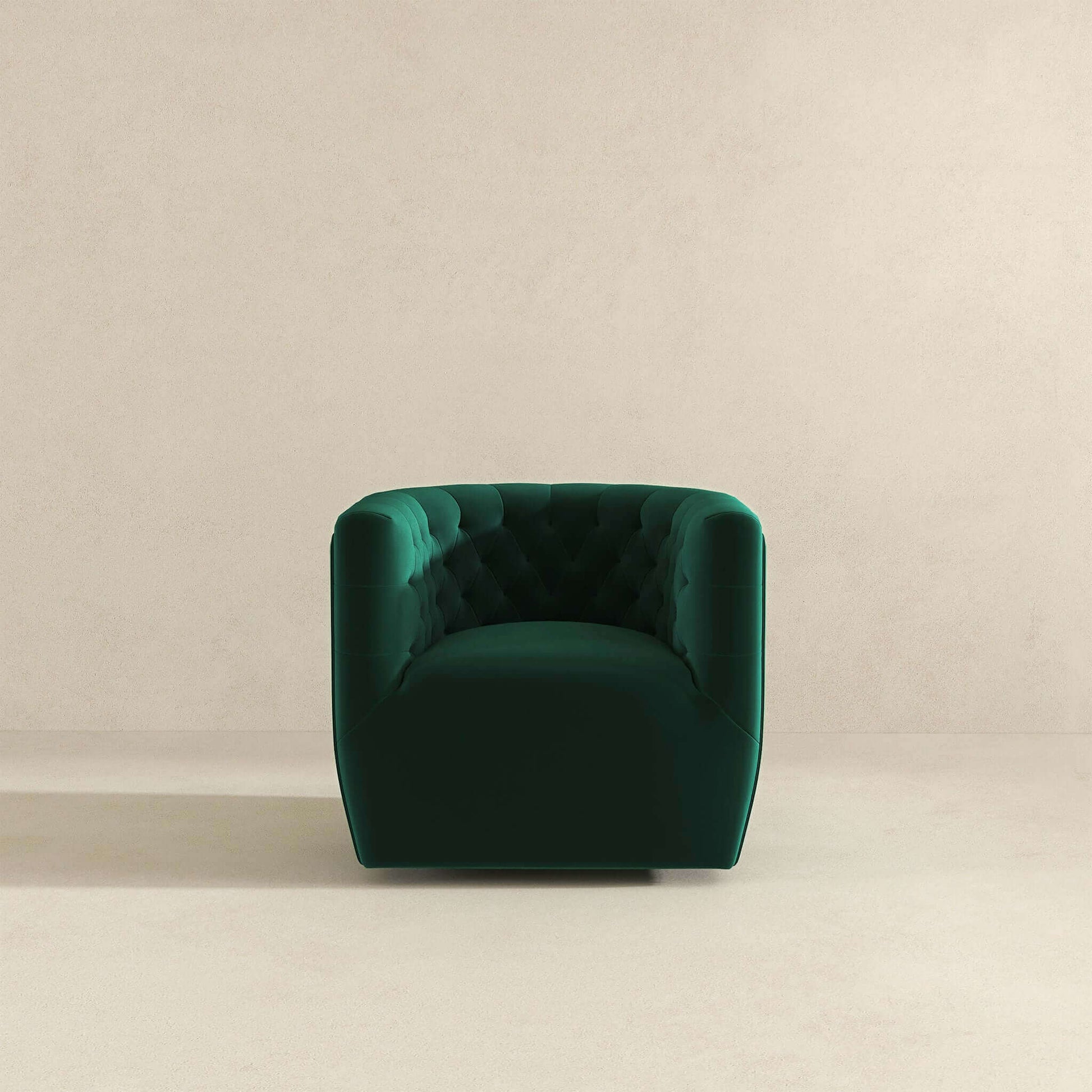 Delaney Mid-Century Modern Green Velvet Swivel Accent Chair