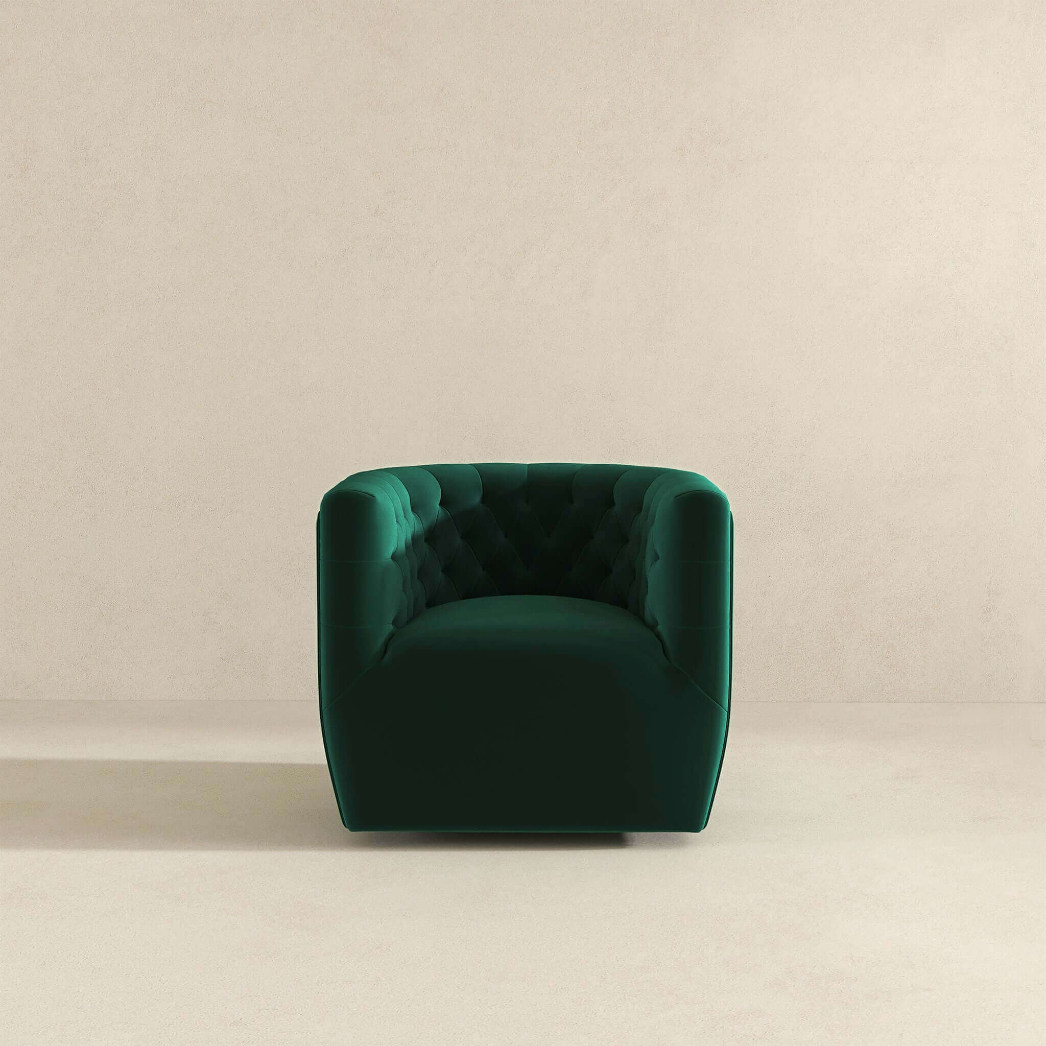 Delaney Mid-Century Modern Green Velvet Swivel Accent Chair