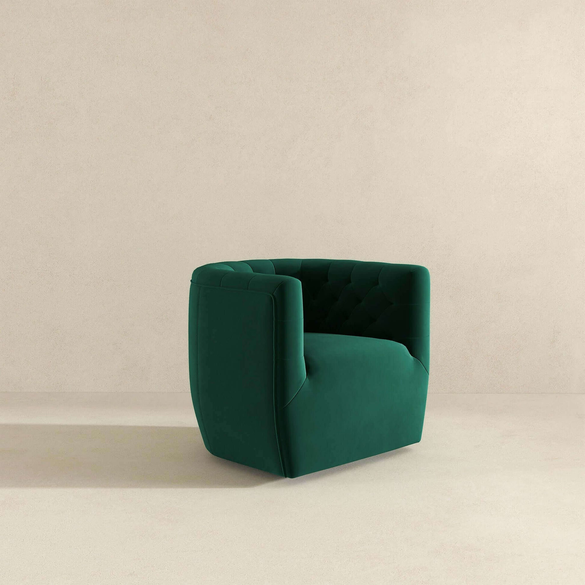 Delaney Mid-Century Modern Green Velvet Swivel Accent Chair